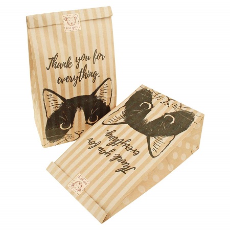 100 件可愛小貓牛皮紙袋_包裝，適用于餅干、糖果、蛋糕、巧克力、零食包裝適合烘焙派對禮品贈送貼紙（黑色） A-100PCS-SMALL_ 亞馬遜中國_ 廚具-海外購 美亞直郵 - 2.jpg