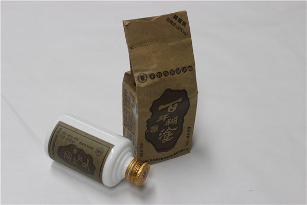 單面?？埌b百年糊涂酒牛皮紙袋解析